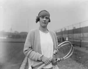 Magdalen Park lawn tennis tournament. Miss Joan Fry who took part in the ladies singles