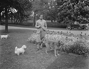 Dogs Collection: The Maharajah of Rajpipla at his English country home, the Manor Cottage, old Windsor