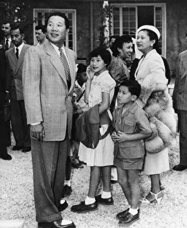 1950s Collection: His Majesty Bao Dai, the Emperor of Vietnam, meets his wife and two of his children