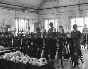Factory Prints: The making of veritas incandescent gas antlers The sewing room 7 December 1922