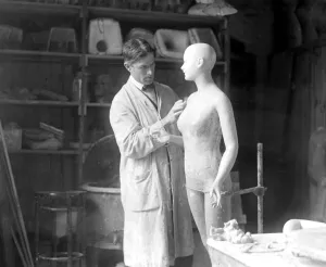 The making of wax models at Sages, Grays Inn Road. The initial stage in the moulding