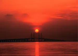 Malaysia Penang The Penang bridge at sunrise This is the third longest bridge