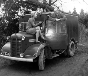 Man with his own fire engine Volunteer fireman Mr Alexander Hunt of Jarvis Brook