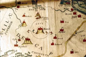 Bible Prints: Map of Palestine (drawn by Thomas Fuller - 17th Century)