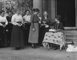 Show Prints: The Marchioness of Baths shoe industry at Longleat Paying out 17 November 1920