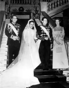 Marriage Prints: Marina and Prince Michael of Romania, wearing the uniform of an army Lieutenant are