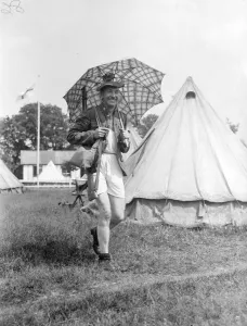 Marksmans sunshade at Bisley. Company Sergeant Major A Turner, 7th - 9th Royal Scots