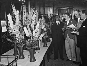 Flower Collection: Marlborough Park horticultural show in Sidcup, Kent. Left to right : Mr C Jordan