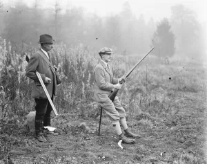 Marquess of Ailesburys shooting party at Savernake Forest, Marlborough, Wiltshire