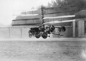 The Marquis of Pescara has just made several successful flights with his new helicopter