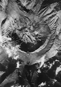 Volcano Prints: Martinique. Mont Pelee, an aerial picture taken at a height of 4000 feet above the summit