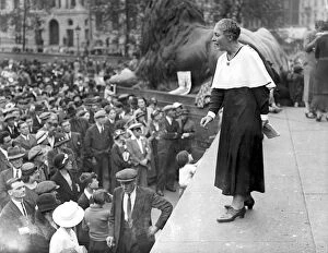 Suffragette Collection: Masked Women Lead Demonstration In Trafalgar Square Peace Meeting