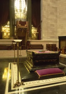 Paranormal Prints: Masonic Temple in Washington DC. The Temple Room with the central altar. The apex