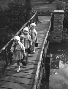 The Mawby triplets; the Misses Angela, Claudine and Claudette Mawby, daughters of Captain Mawby