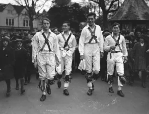 Celebrations Prints: May Day Celebrations at Oxford Morris dancing by undergraduates 1 May 1923