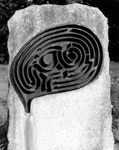 Esoterica Prints: MAZES - HADSTOCK Photograph of the maze on the gravestone of the artist, Michael Aryton
