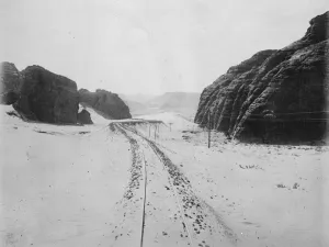 Mecca and Medina. Pass of Abu Taka. The narrow Pass of Abu Taka on the Hejaz Railway