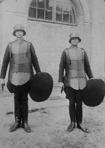 Uniforms Prints: Not mediaeval knights, but modern Polish policemen. 25 November 1930