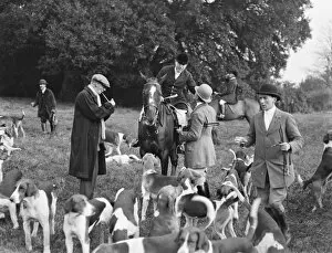Dogs Collection: Meet of the New Forest staghounds at Fountain Court, Brook. Colonel Ormrod, a