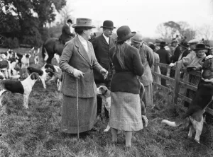 Hunting Prints: Meet of the New Forest staghounds. Lady Normanton at the meet. 20 November 1922