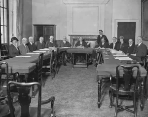 Tables Prints: Meeting of the food council at board of trade offices 31 July 1925 two women