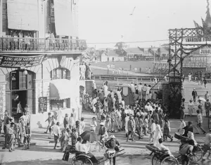 Meeting place of Chinese Malcontents. The entrance to the race course at Shanghai