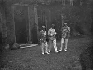 Fancy Dress Prints: Men in period dress at Lullingstone Park near Eynsford, Kent. 1938