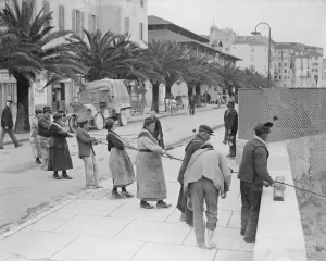 Teamwork Prints: Menton Women dragging in the nets March 1925