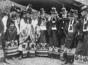 Mesokovesd, Hungary. There is always a line of young watching the dance. Instead