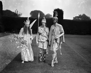 A Midsummer Nights Dream at Stansted Park, West Sussex. Pictured from left