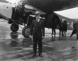 Millionaires venture in specially built monoplane. Mr Van Lear Black