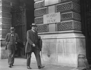 Adult Prints: Miners conference at Board of Trade Mr Herbert Smith and Mr Smillie 16 September