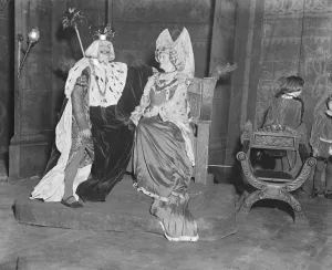 Stage Prints: Miss Ellen Terry and Mr Holman Clark in dress rehersal of Princess and the Pea