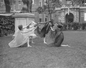 Miss Italia Contis pupils rehearsing for the theatrical garden party