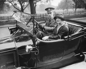 Miss Mabel Russell, the Heroine of London Pride, and her fiance, Lieutenant