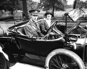 Miss Mabel Russell, the Heroine of London Pride, and her fiance, Lieutenant