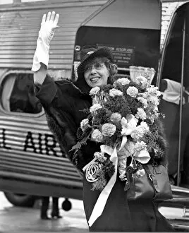Flowers Collection: Mistinguett at Croydon airport. 12th October 1938