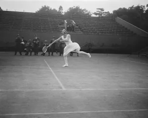 Framed Print : Mlle Lenglen practises at Wimbledon. 18 June 1925 Framed Print : Mlle Lenglen practises at Wimbledon. 18 June 1925