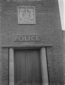 A modern police station on Wellhall Road, Eltham, London. 1938