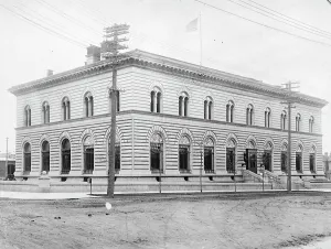 The modest building which houses the United States Mint at Denver, Colorado, USA 6
