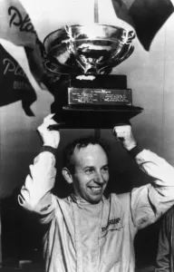 World Champion Prints: Mont-Tremblant Quebec John Surtees celebrates winning the Players Quebec Sports