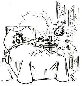 Illustration Prints: Not a morning person. Cartoon by Sax Usually paying little or no attention to political correctness