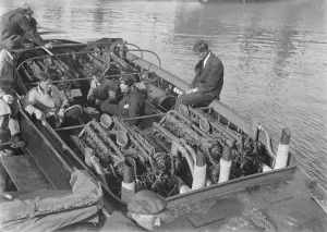 Motor Boat Race with 18, 00 Hp Engine A view looking down on the Sunbeam racer