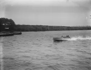 Motor boat trials on the River Thames The Bulldog K9 during the race 6 June 1925