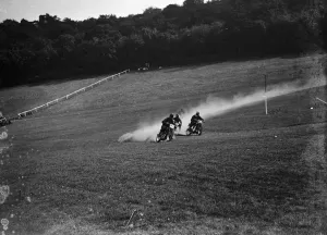 Scrambler Prints: Motor cycle racing at Brands Hatch. 1935