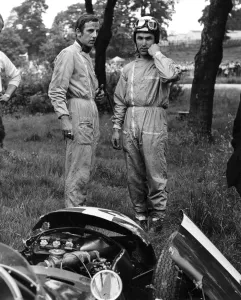 Motorsport From TopFoto Prints: Motor Racing Driver pictured after crashing his racing car