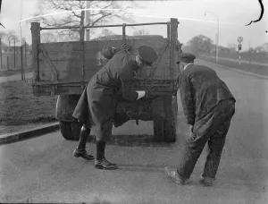 London Life Prints: Motorcycle place for suburbs and courtesy cops in training at Hendon. Specially