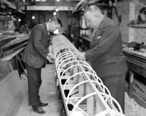 Sport Prints: Mr Bossy Phelps superintending the building of Oxfords Boat at Putney on 22 February