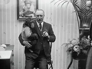 Animal Prints: Mr Cherry Keartons wonderful chimpanzee accompanies him in his film lecture