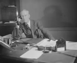 Mr Claude Taylor, Department of overseas trade. Photographed at his office, British